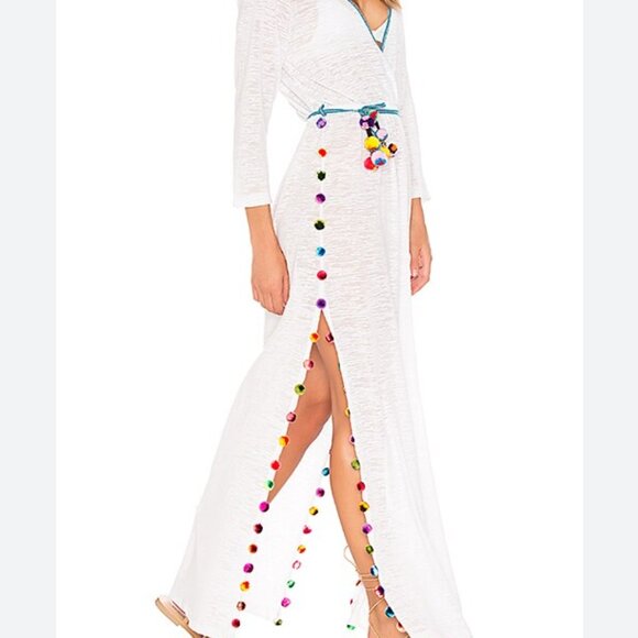 Pitusa Other - Pitusa Santorini Pom Pom Sundress Resort Swimwear Coverup
